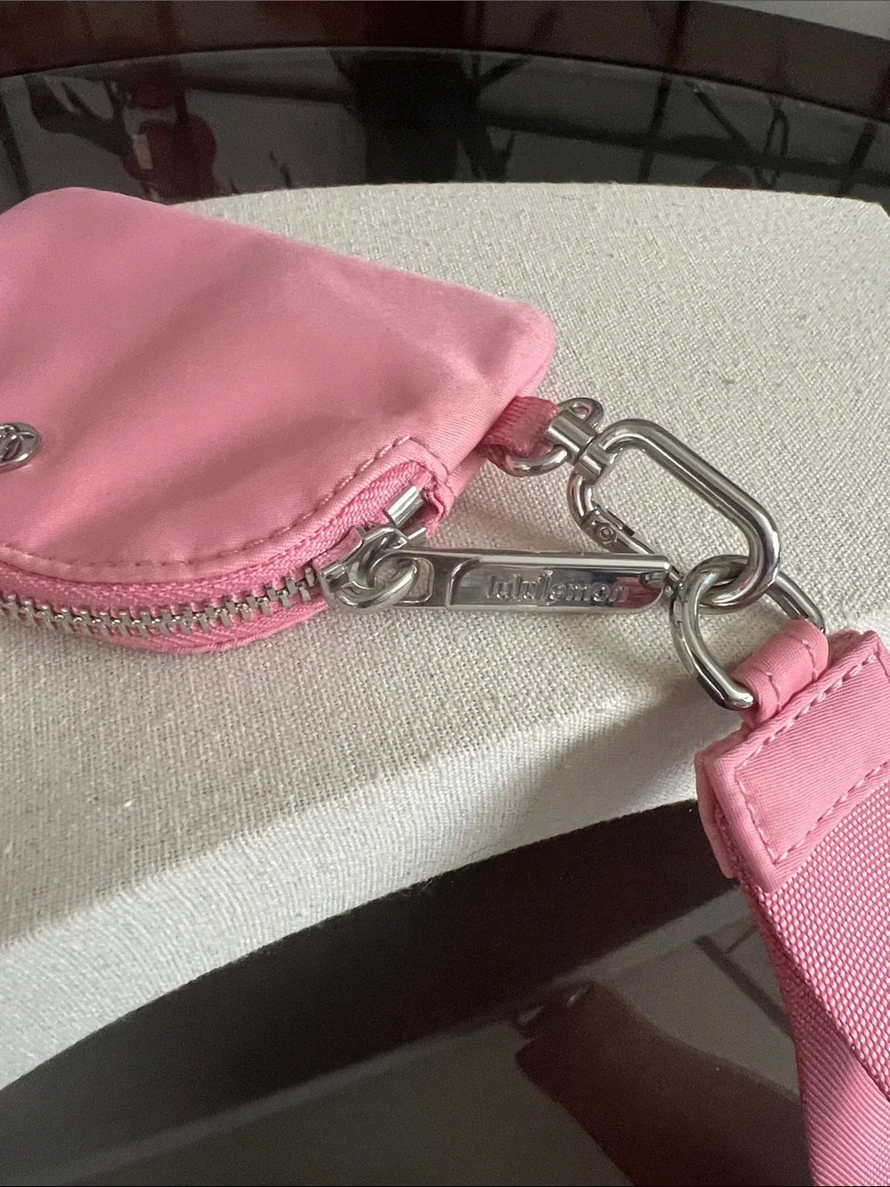lululemon athletica Pink Detachable Card & Key Pouch with wide strap 7” drop